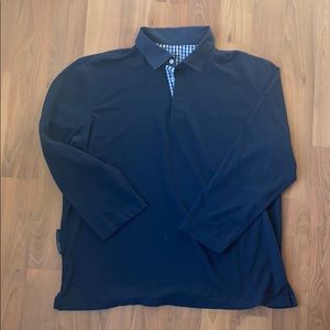 Van Laack Polo Shirt Mens XXL Navy Long Sleeve